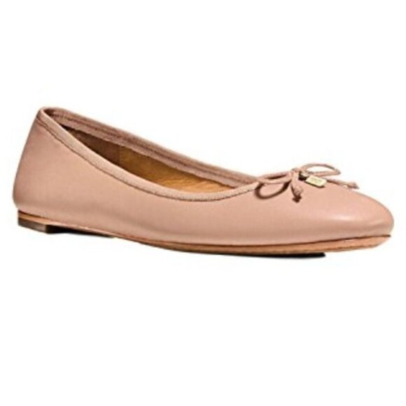 COACH “Flatiron” Nude Leather Round Toe Slip On Ballerina Flats, Women’s 9.5 B - Picture 1 of 13